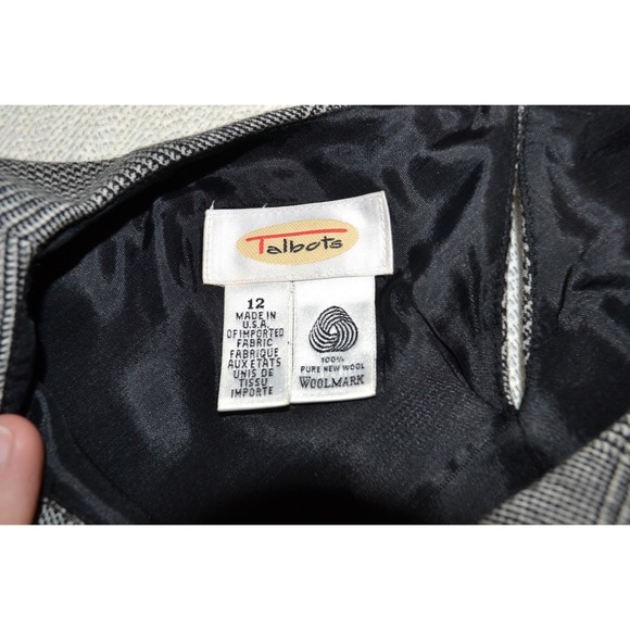 Vintage Wool Houndstooth Shift Dress 3/4 Sleeve Minimalist Classic Luxury Clean - Picture 6 of 7